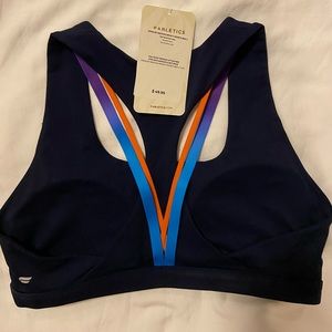 NWT Fabletics Kessler Medium Impact Sports Bra -Navy, Size Large